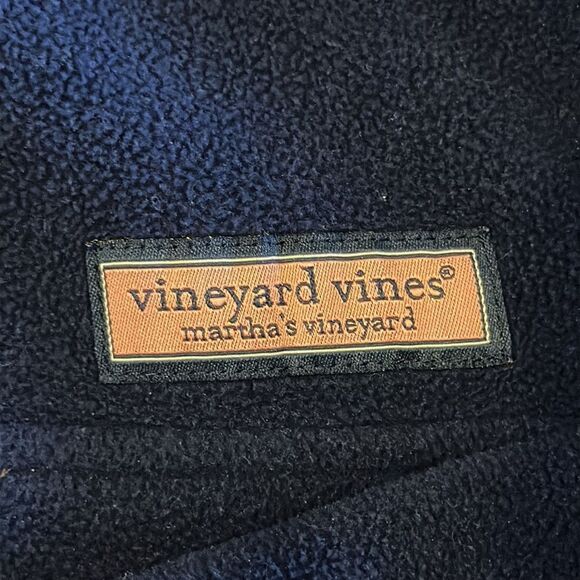 Vineyard Vines Men’s Navy Blue & Green 1/4 Zipper Fleece Pullover - Picture 3 of 8